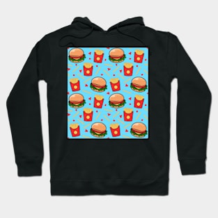 Burger And Fries Fast Food Pattern Hoodie